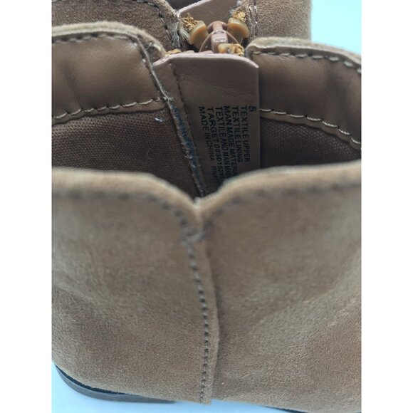 Cat & Jack Boots Girls Toddler Size 7 Penelope Zipper Cognac Tan Faux Suede - Picture 5 of 11
